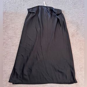 silk black straight skirt